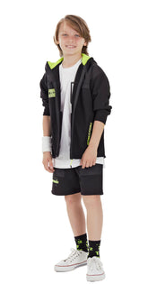 095 | Slogan Print Zip Hoodie